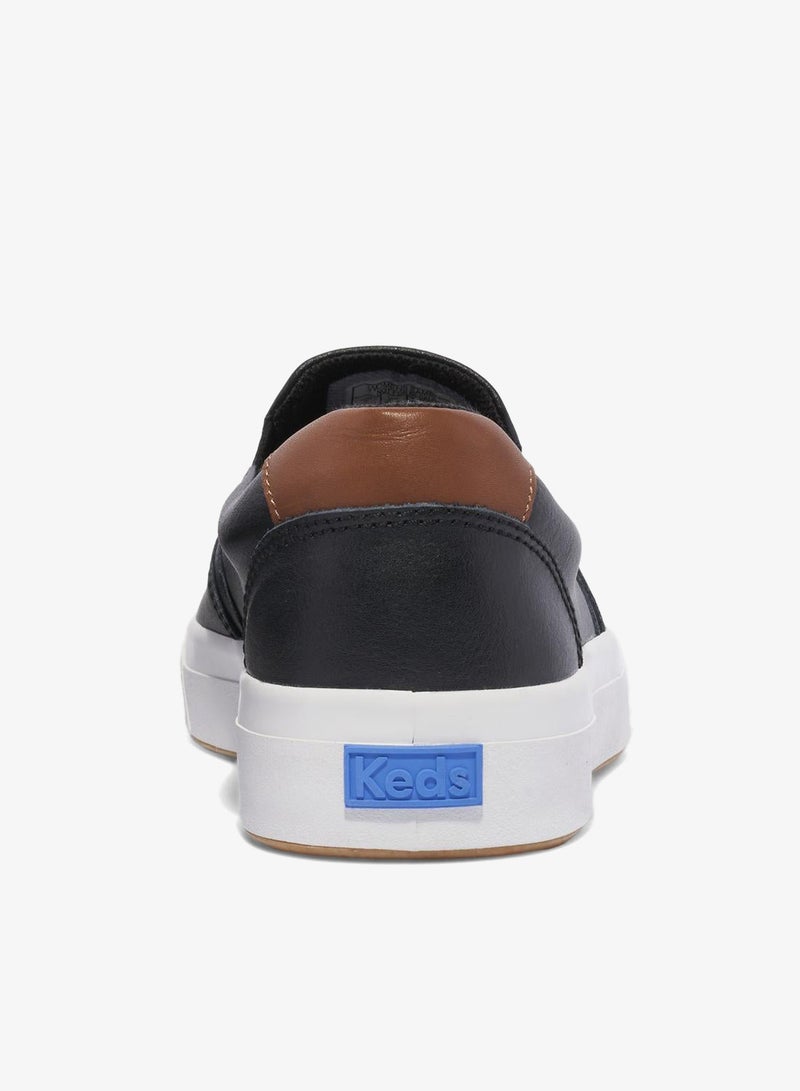 Keds Women's Pursuit Slip On Leather Casual Sneaker Black - Image 2